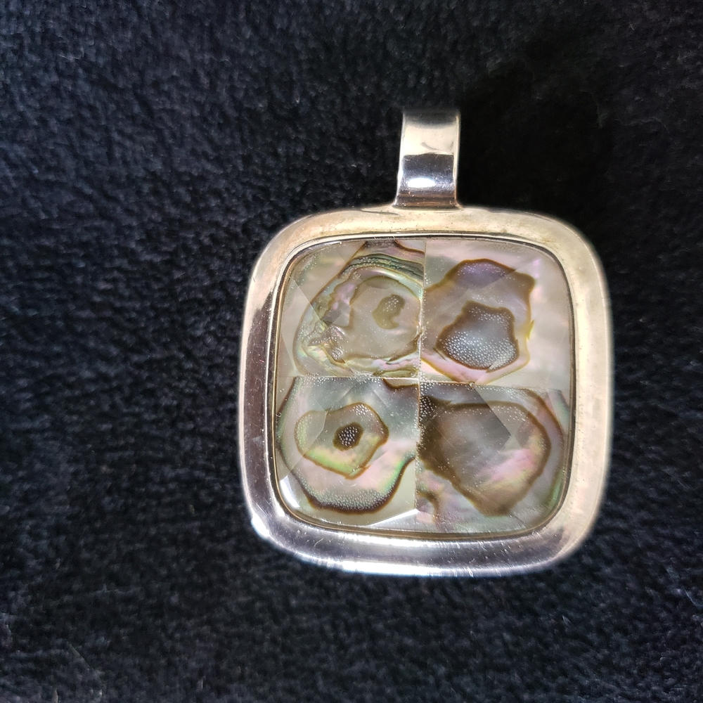 Silver Gray Abalone Shell Necklace